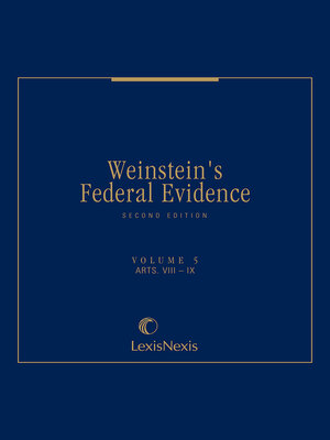 cover image of Weinstein's Federal Evidence
